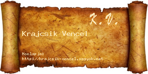 Krajcsik Vencel névjegykártya